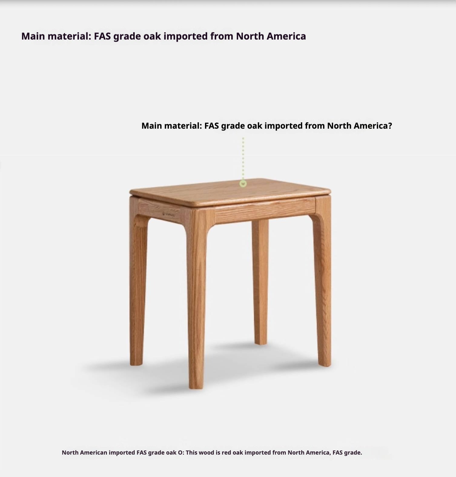 Oak, Ash, Black walnut Solid Wood Modern Style Stool