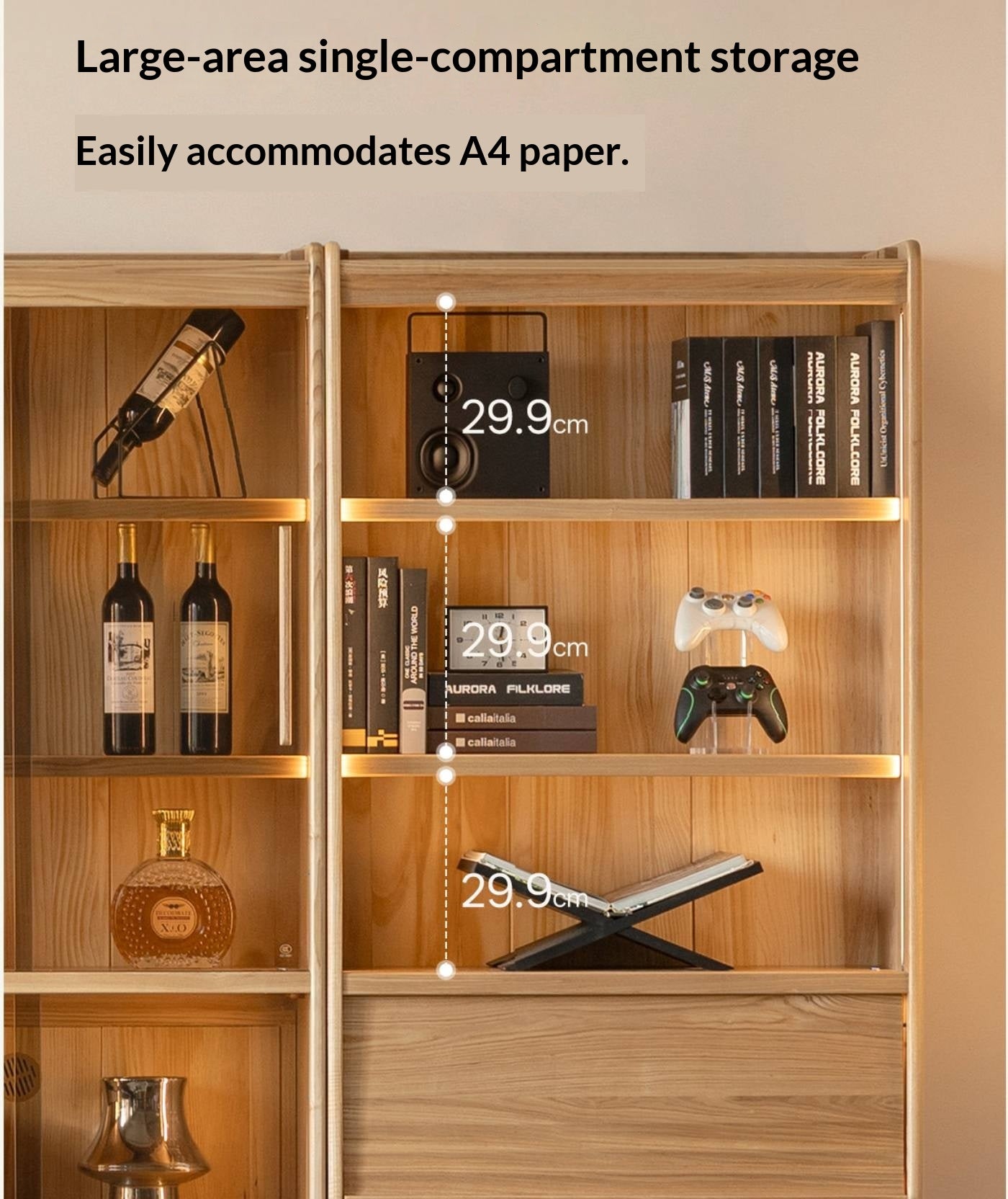 Oak, Ash Solid Wood Bookshelf with Integrated Booth Seating