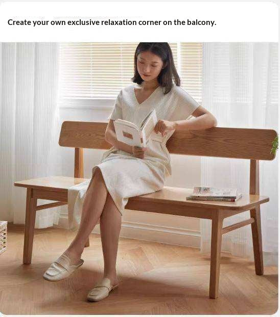 Oak Solid Wood Nordic Long Bench