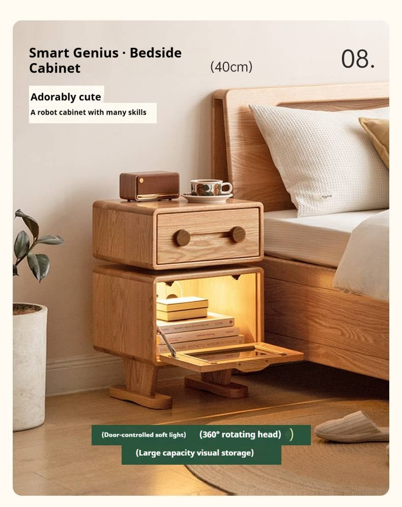 Oak, Ash, Beech Solid Wood Modern Simple Nightstand