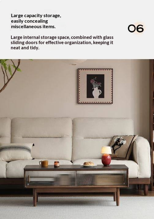 Black Walnut, Oak, Solid Rubberwood Solid Wood Modern Style Coffee Table