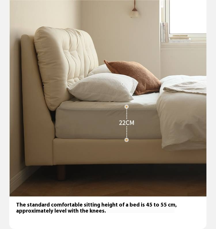 Organic Leather Art Bed Cream Cloud Soft
