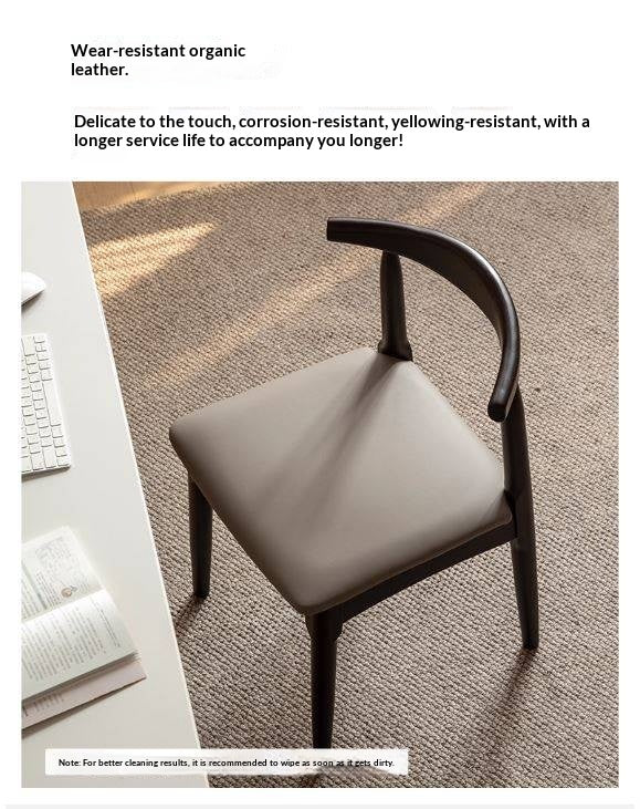 Set 4 pcs White Ash Solid Wood Horn Presidential Chair