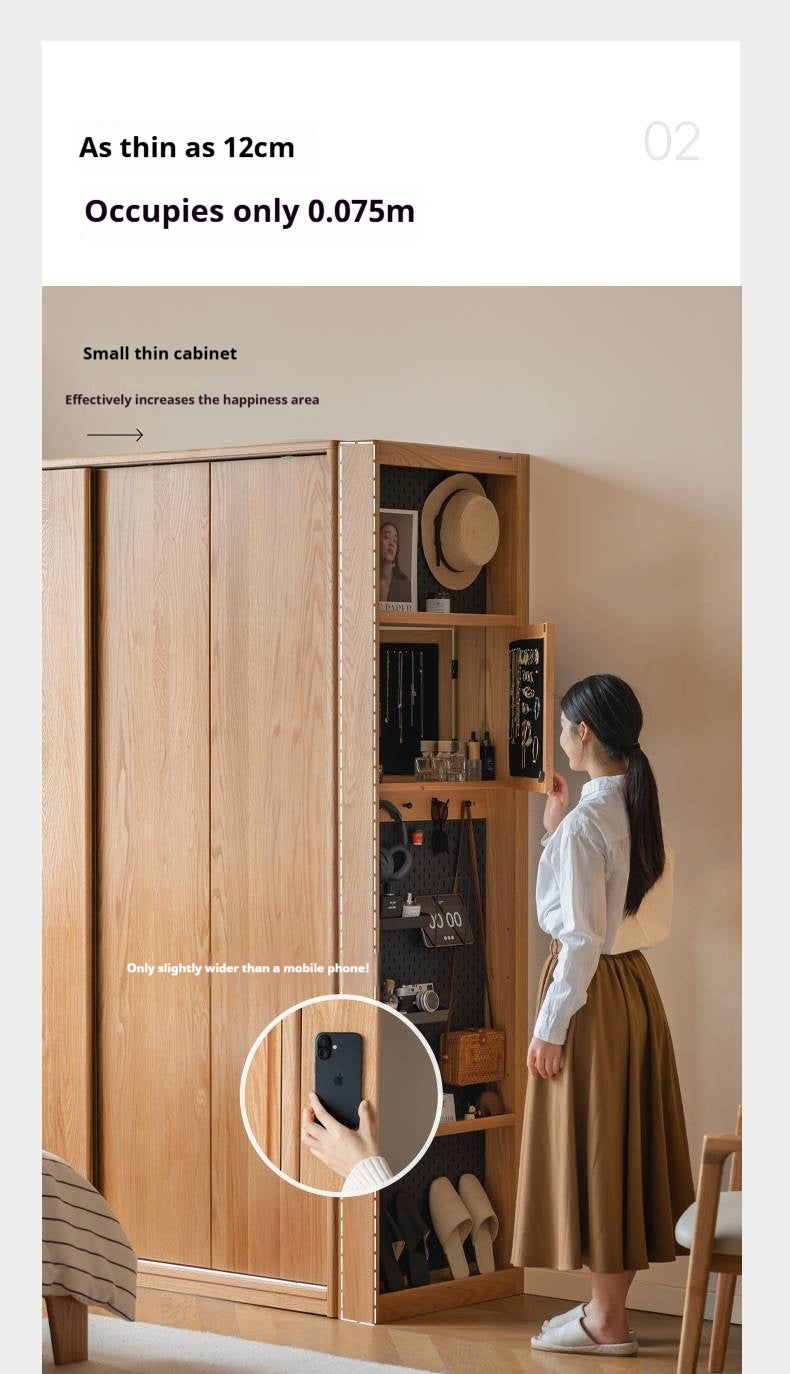 Oak, Cherry Solid Wood Corner Wardrobe