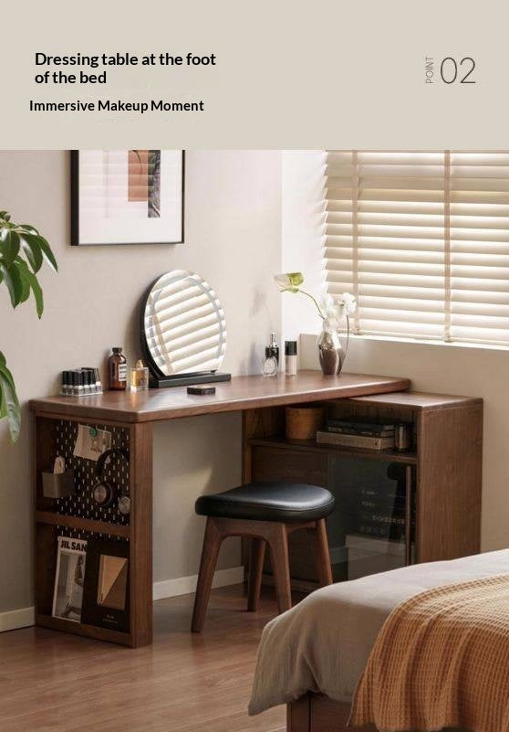 Black Walnut Solid Wood Italian Light Luxury Corner Office Desk