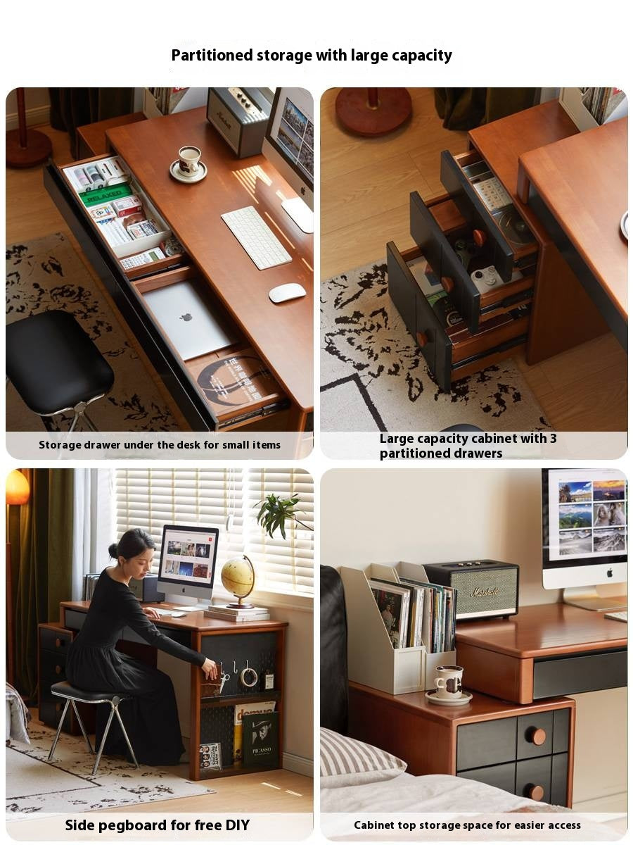 Poplar Solid Wood Retractable Office Table