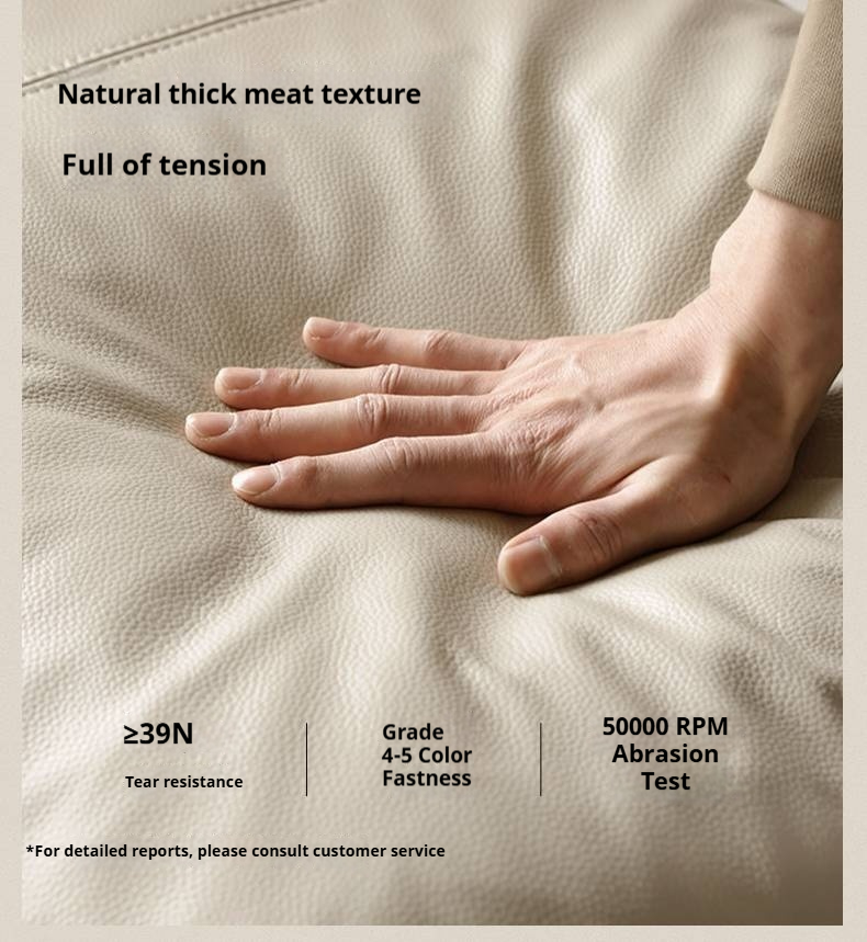 Beech Solid Wood Genuine Leather Soft Headboard Bed