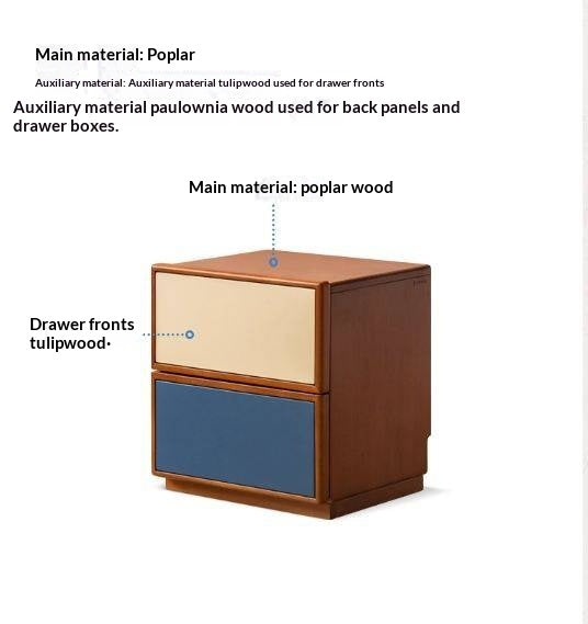 Poplar Solid Wood Bauhaus Style Nightstand