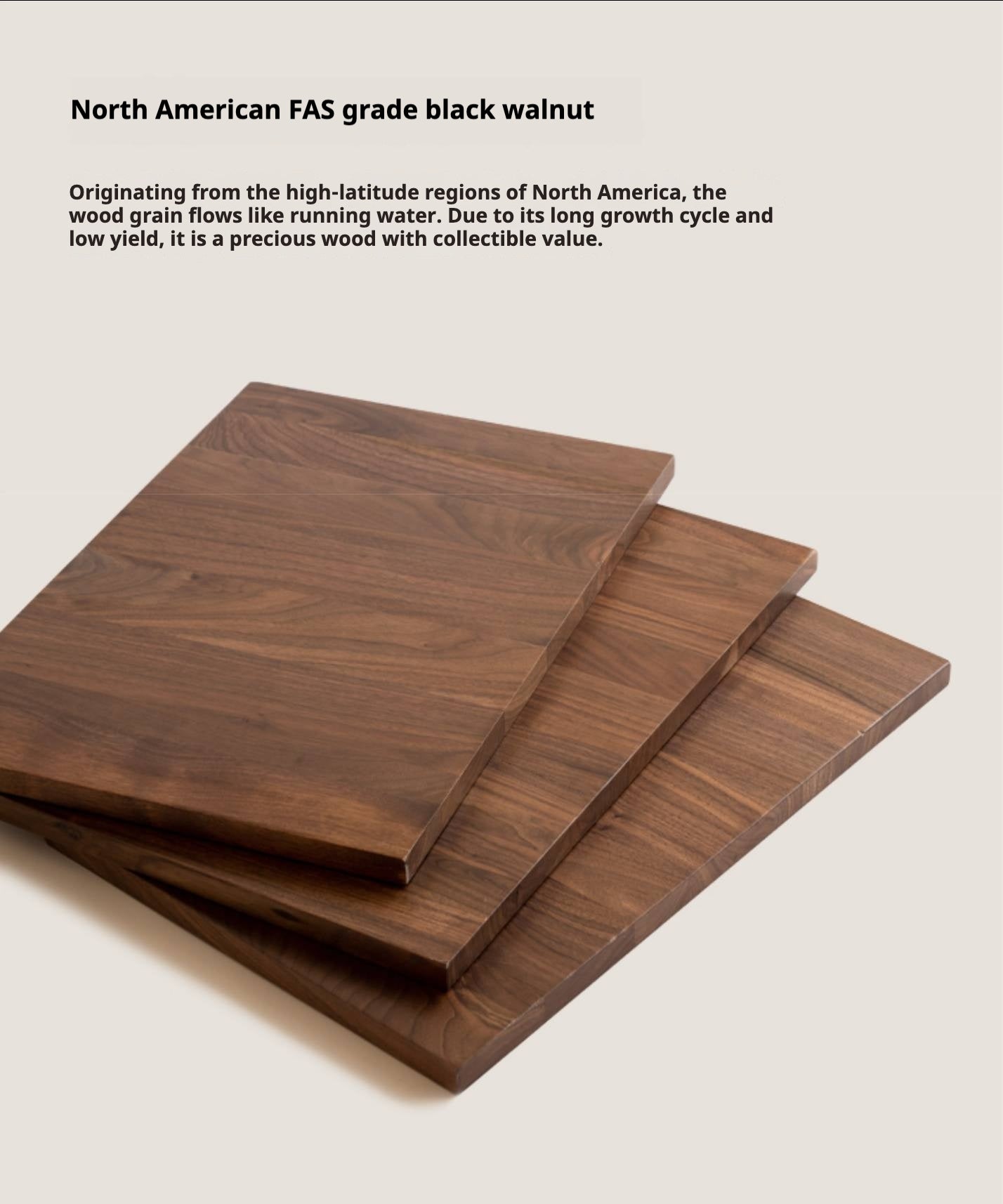 Black Walnut Solid Wood Italian Light Luxury Vanity Table.