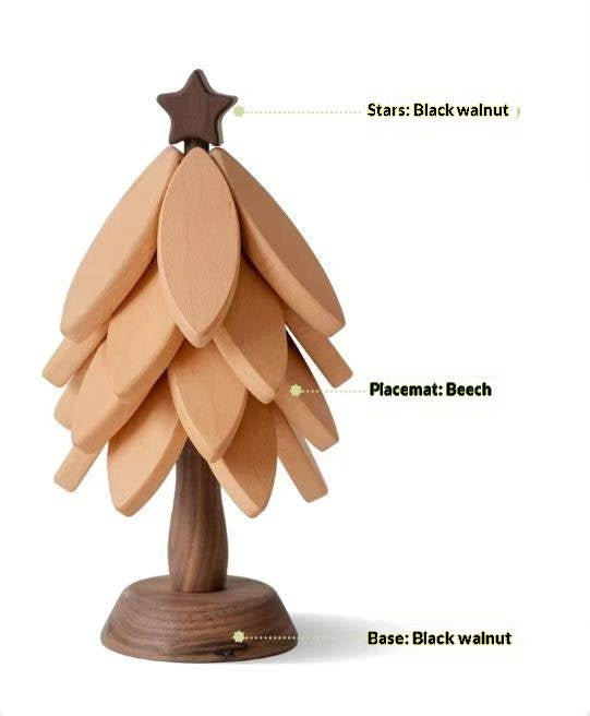 Black Walnut, Beech, Ebony Solid Wood Anti-Scalding Kitchen Mat with Heat Insulation