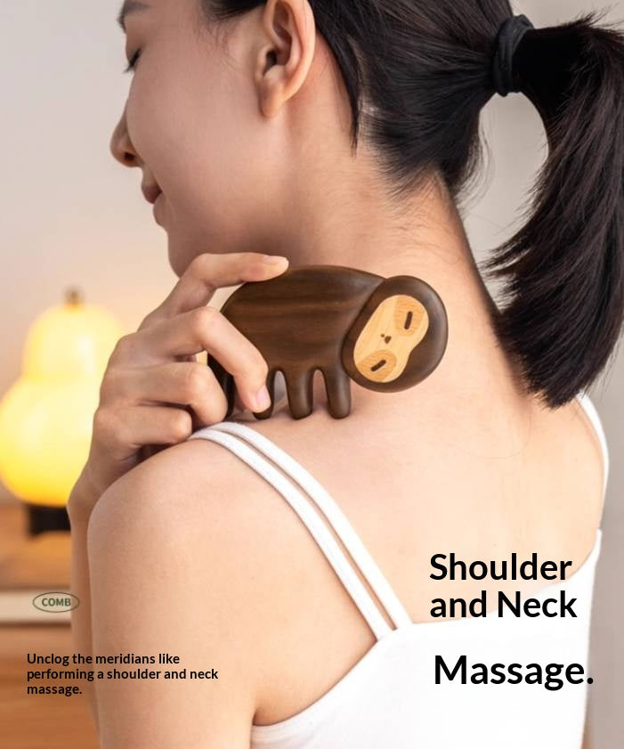 Black Walnut Solid Wood Modern Massage Comb