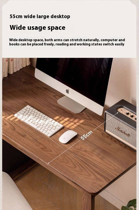 Black Walnut, Ash Solid Wood Desk Bookshelf Integrated