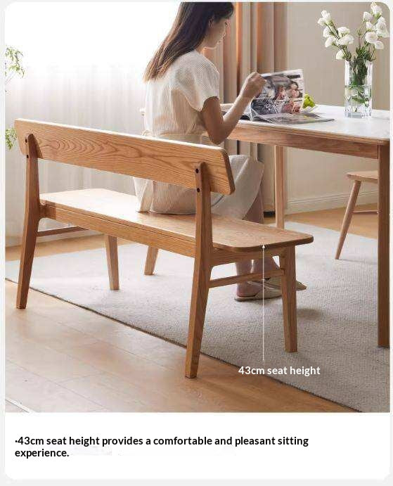 Oak Solid Wood Nordic Long Bench