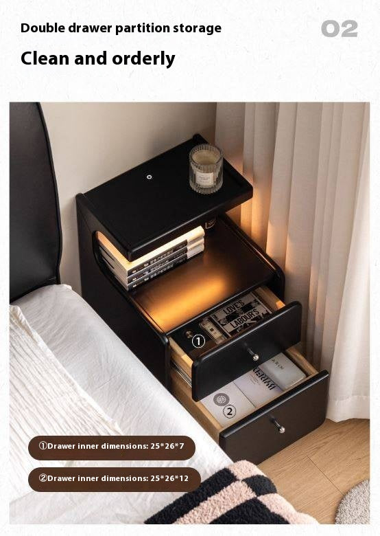 Solid RubberWood Multi Functional Nightstand.