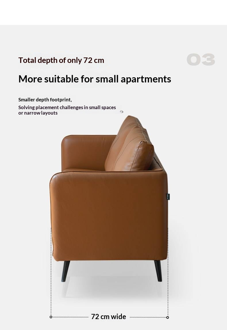 Genuine Leather Sofa, Italian Minimalist Design