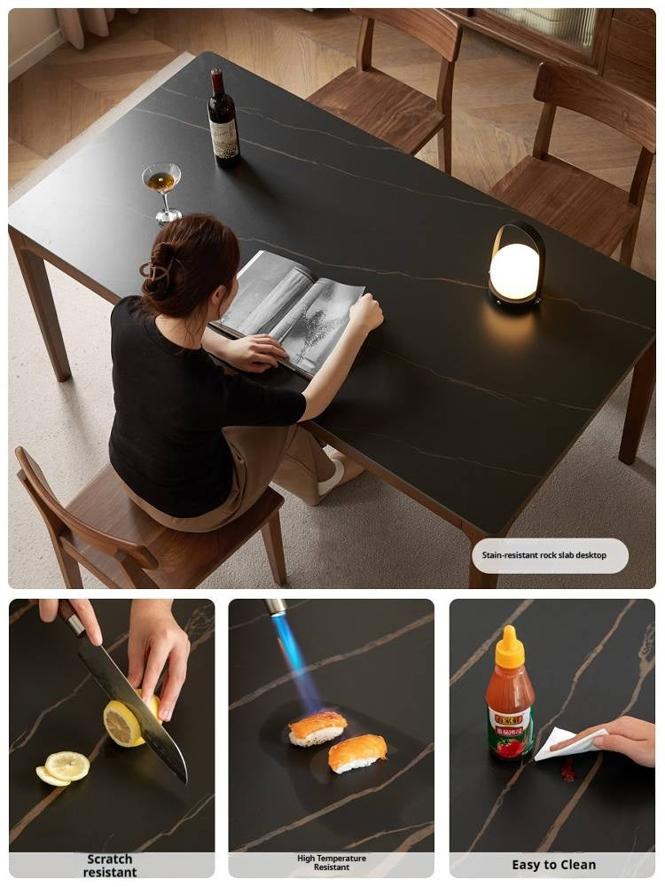 Oak Solid Wood Modern Minimalist Rock Plate Dining Table