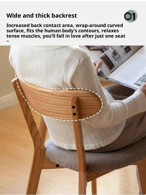 Oak Solid Wood Backrest Dining Chair