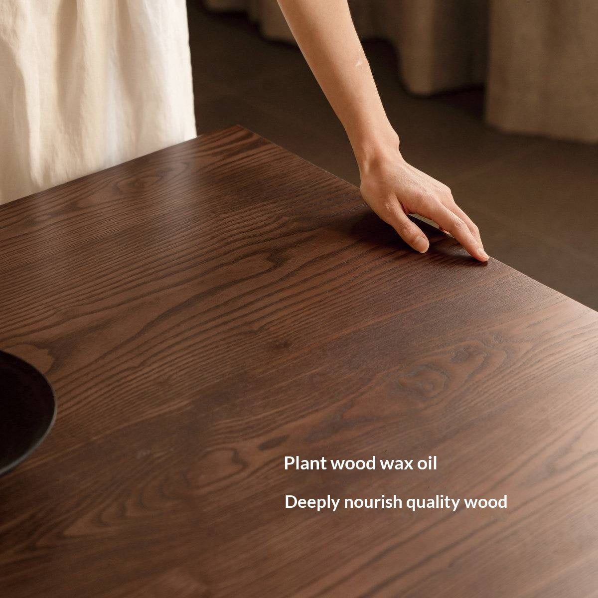 Ash, Black Walnut Solid Wood Dining Table with Wide Board and Natural Edges