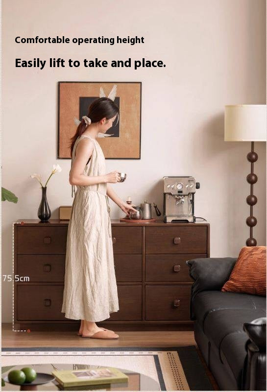 Poplar Solid Wood Retro Middle Ancient Style Drawer Cabinet