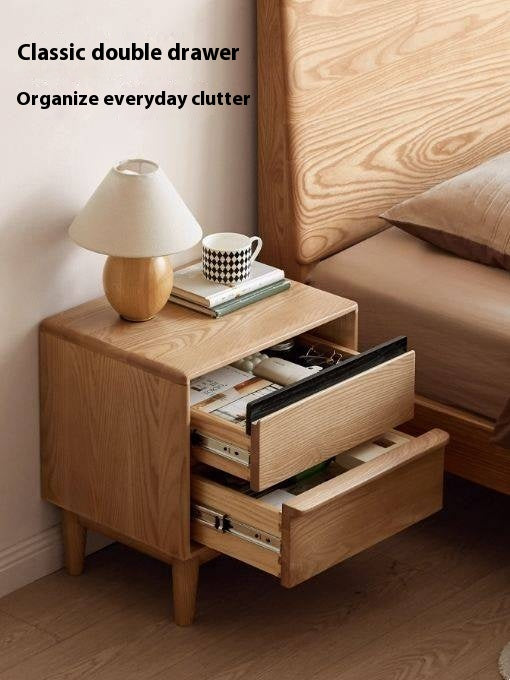 Ash Solid Wood Log Style Nightstand