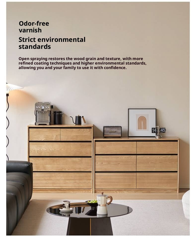 Ash Solid Wood Modern Minimalist Chest Of Drawers