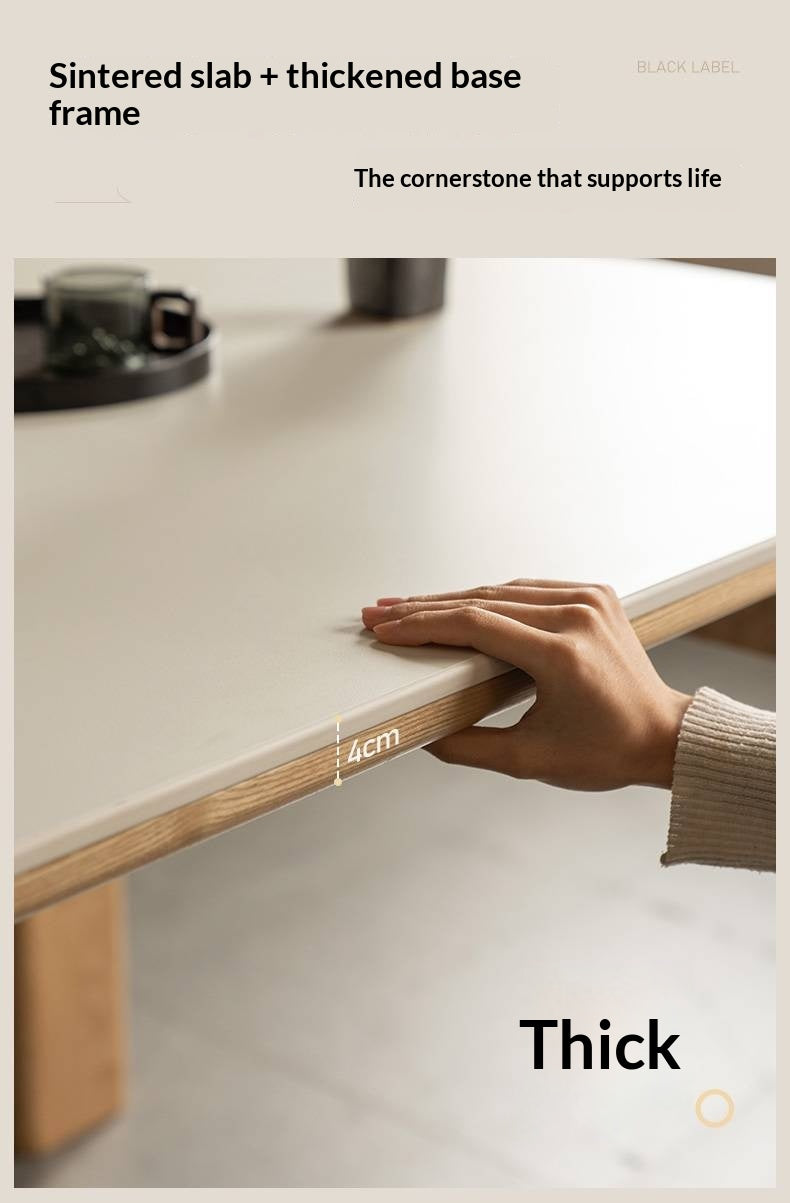 White Ash Solid Wood Restaurant Slab Dining Table