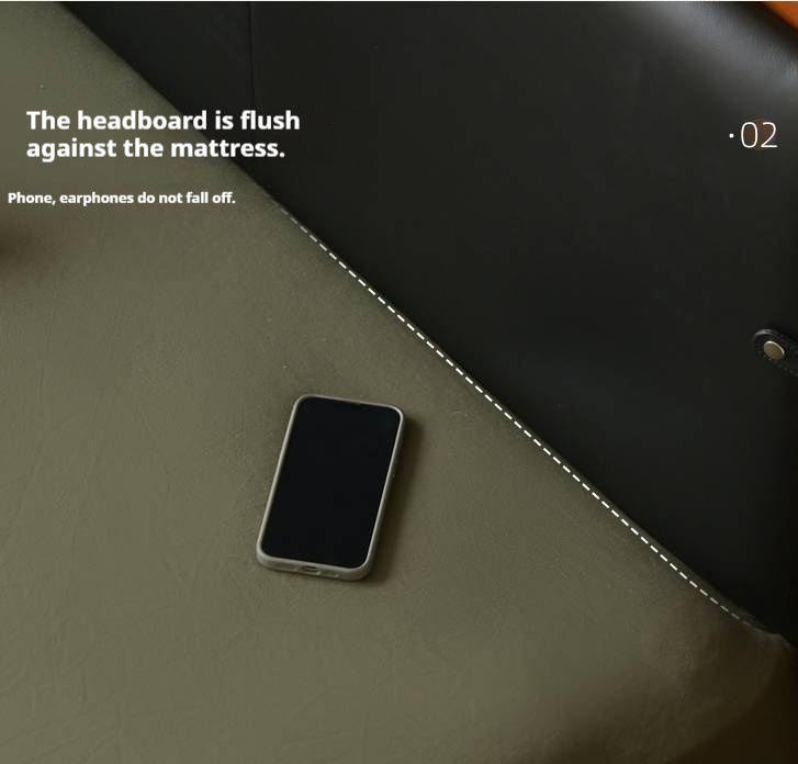 Poplar Solid Wood Vintage Soft Backrest Bed