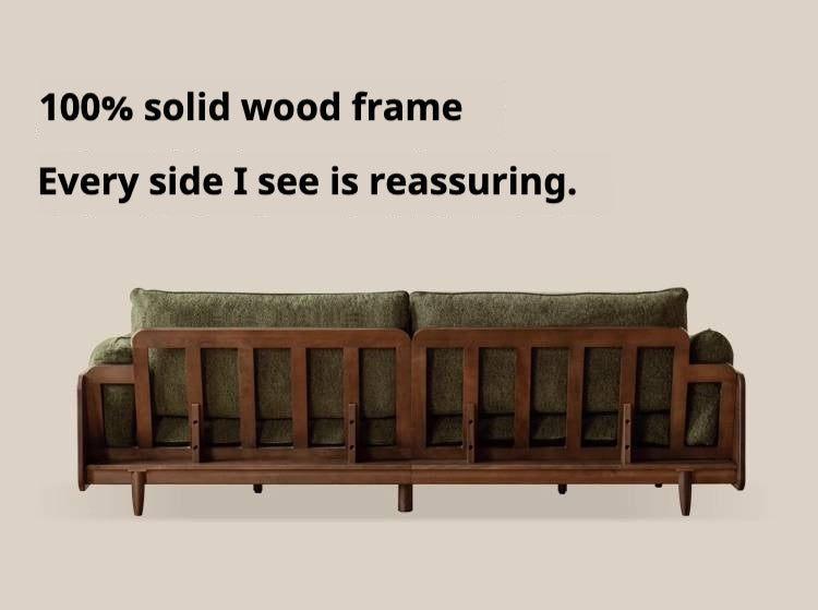 Black Walnut Solid Wood Fabric Sofa