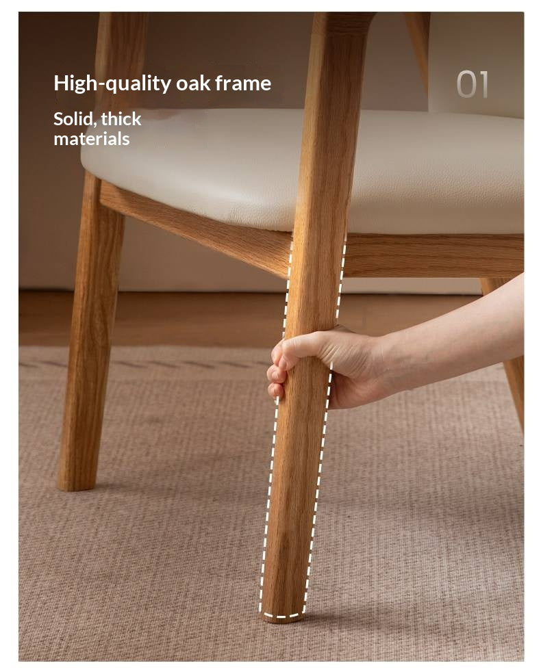 Ash, Oak Solid Wood Exposed Frame Upholstered Armchair