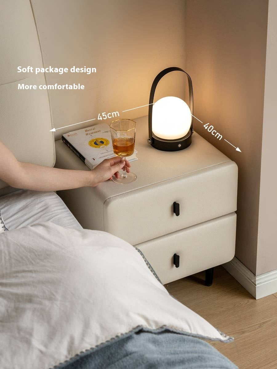 Cream Upholstered Nightstand