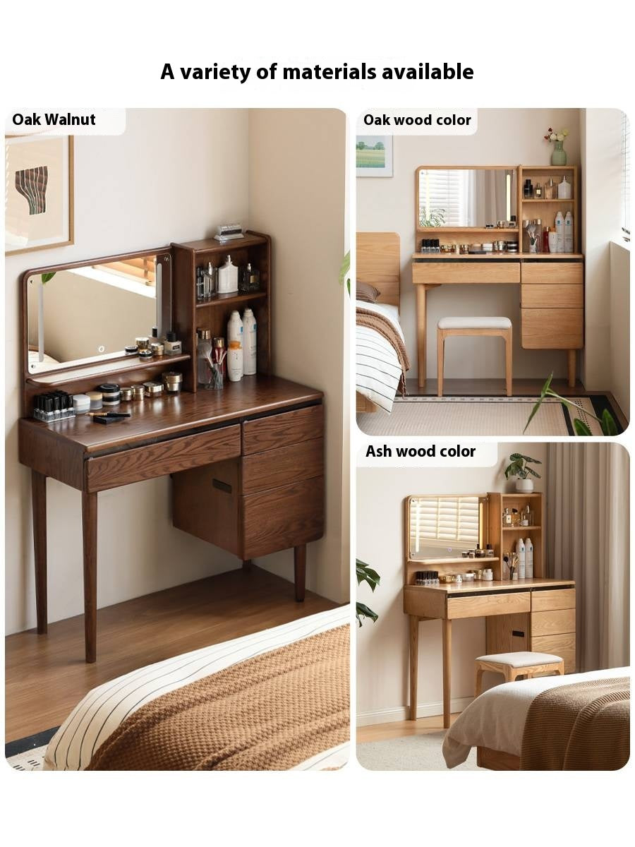 Ash, Oak Solid Wood Multifunctional Modern Vanity Table.