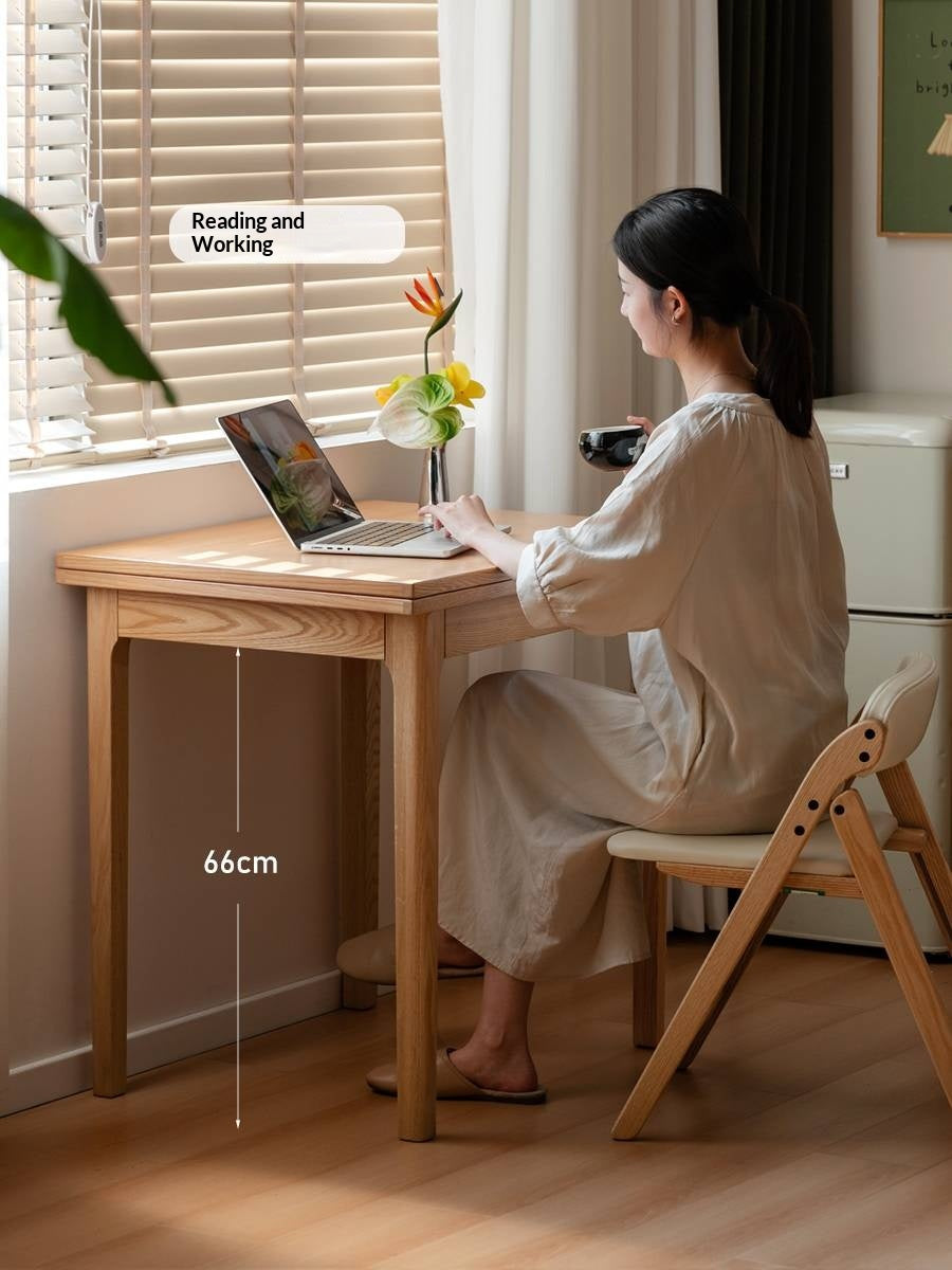 Oak Solid Wood Folding Small Dining Table