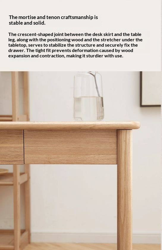 Ash Solid Wood Minimalist Modern Computer Desk