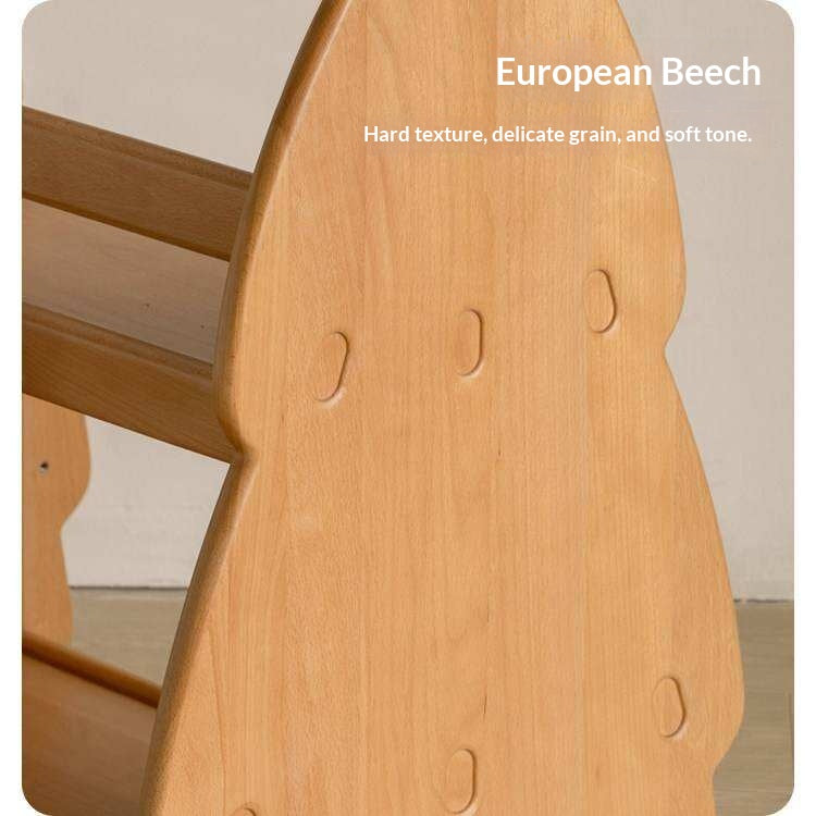 Beech, Poplar Solid Wood Movable Kids Bookshelf with Wheels, Multifunctional Storage