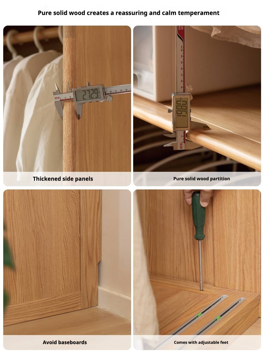 Oak Solid Wood Wardrobe Sliding Door.