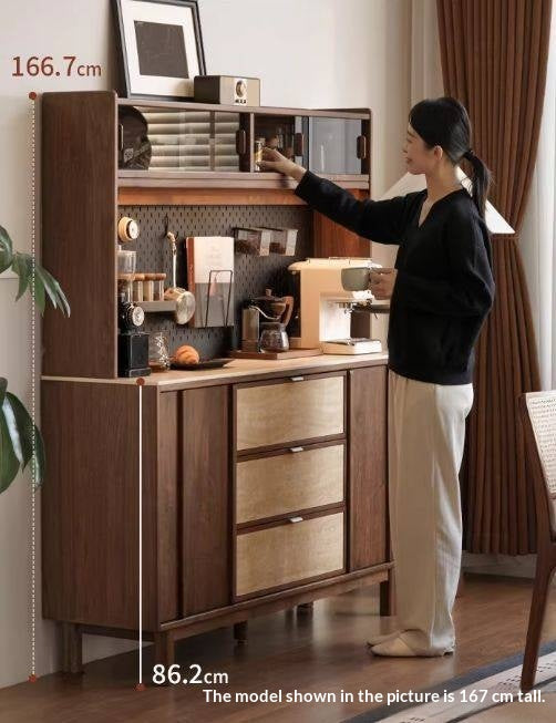 Black Walnut Solid Wood Ancient Style Buffet Cabinet