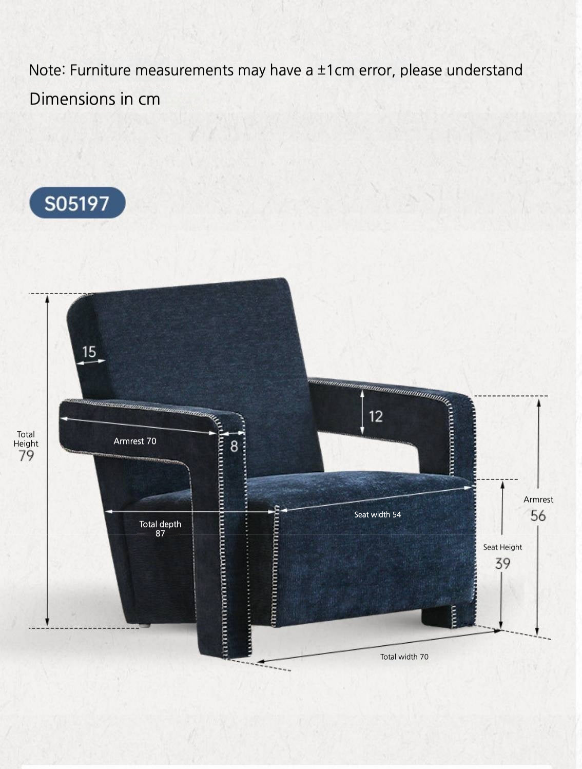 Italian-Inspired Sculptural Design Accent Chair, Modern Fabric Armchair