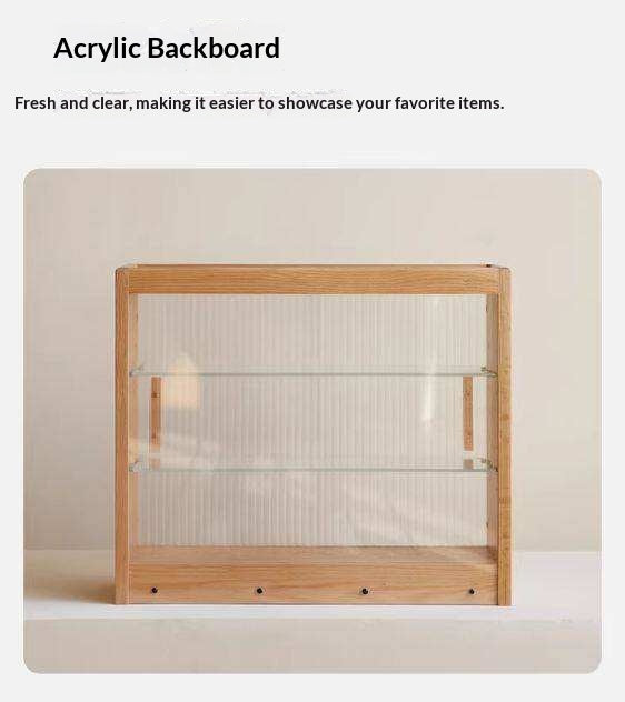 Oak, Cherry Solid Wood Desktop Locker Storage Cabinet Glass Sliding Door