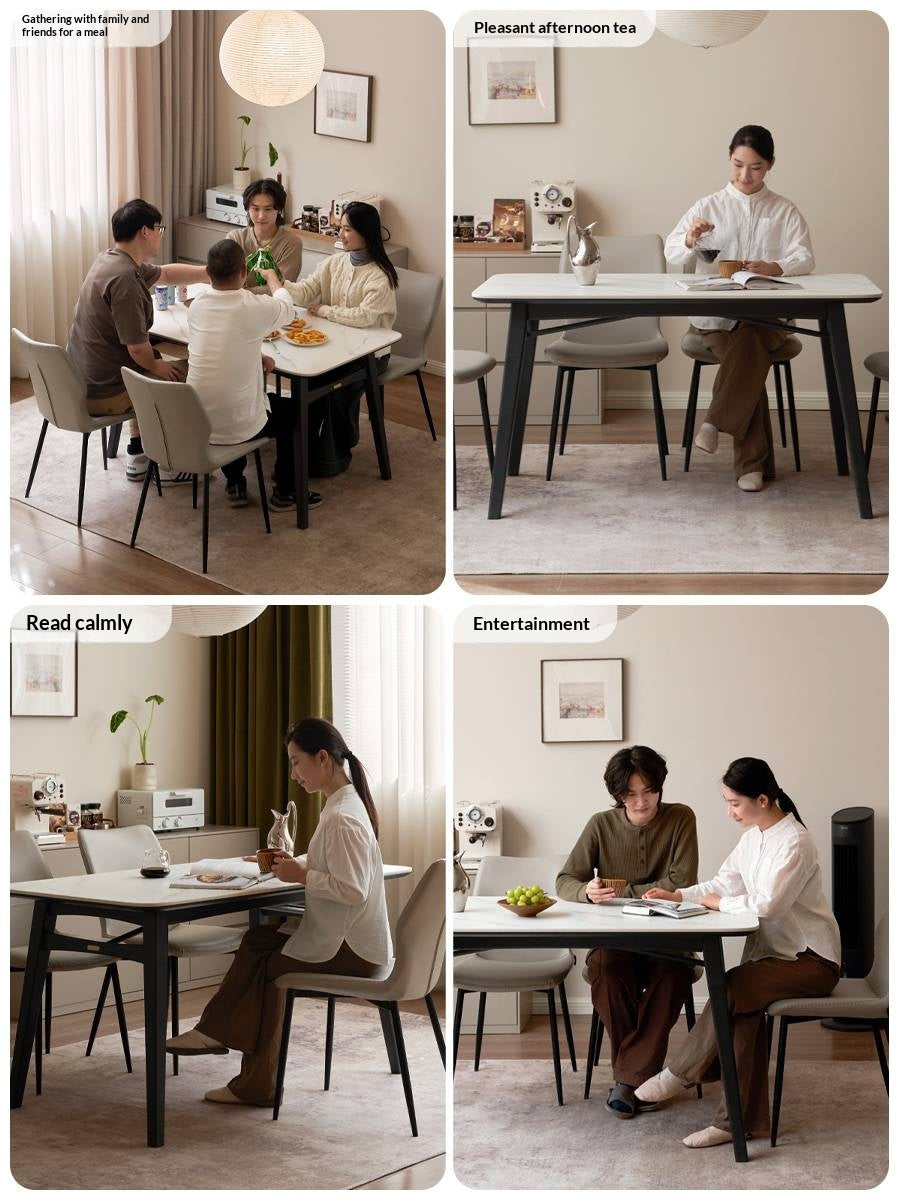 Oak Solid Wood Slate Luxury Dining Table