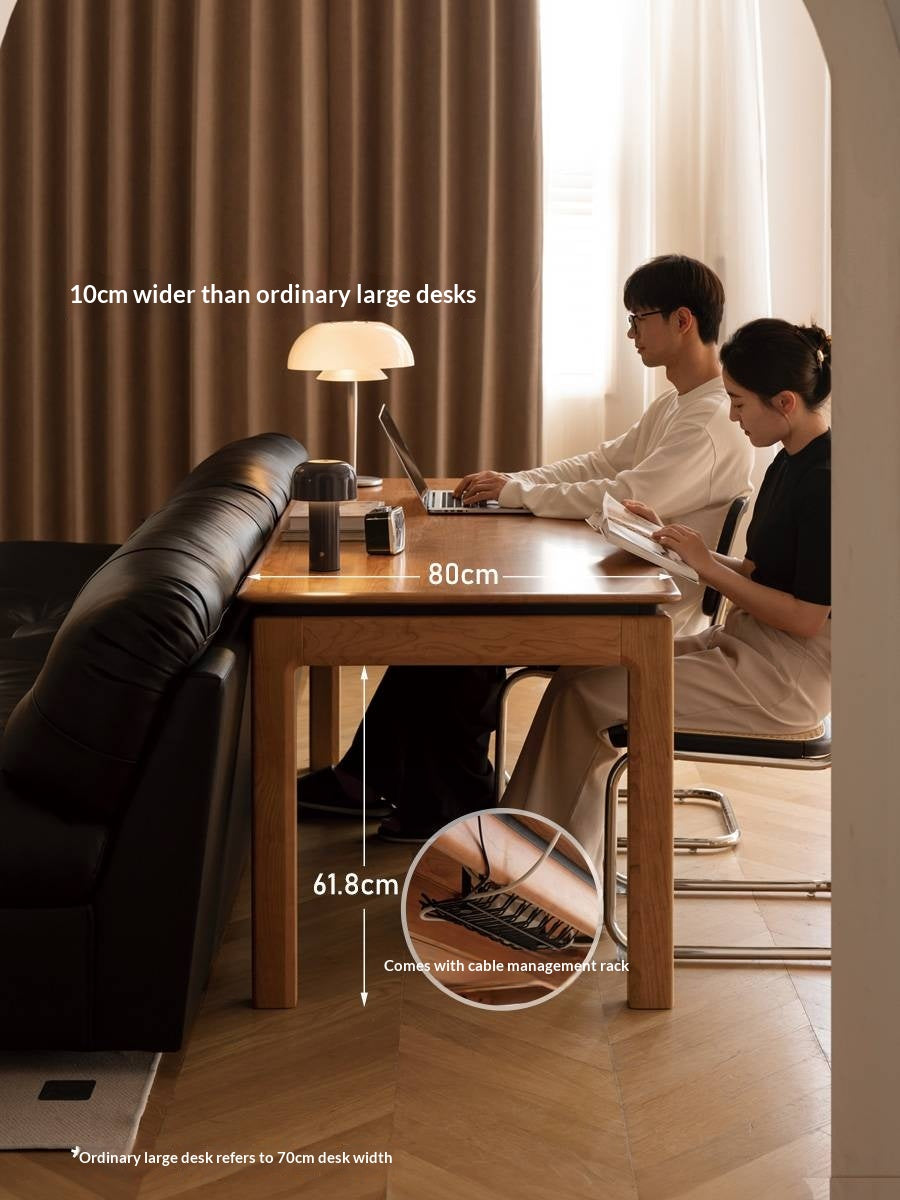 Cherry Solid Wood Color Large Office Desk