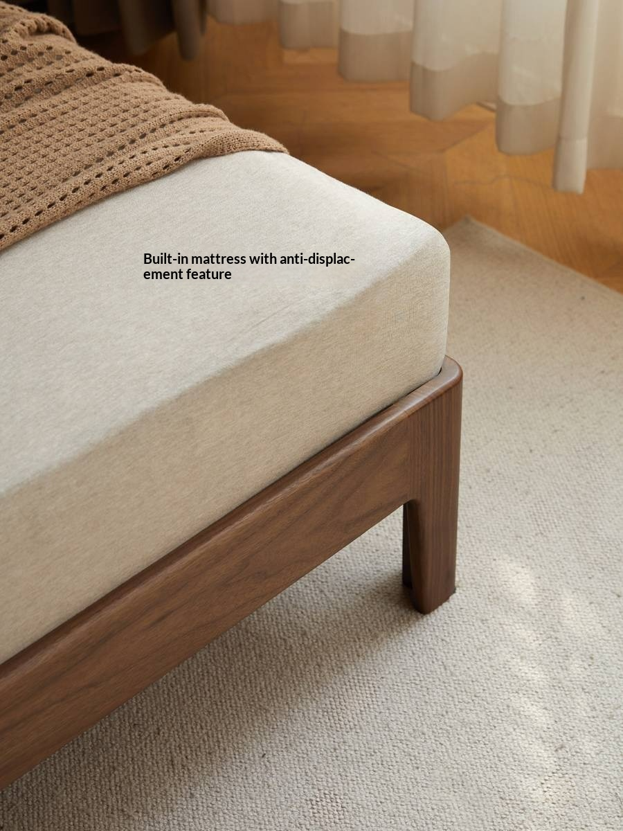 Black Walnut Solid Wood Italian Light Luxury Retro Bed