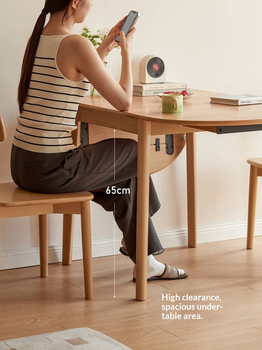 Beech Solid Wood Folding Dining Table