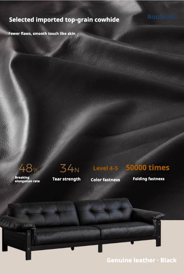 Ash Solid Wood Fabric, Leather Sofa