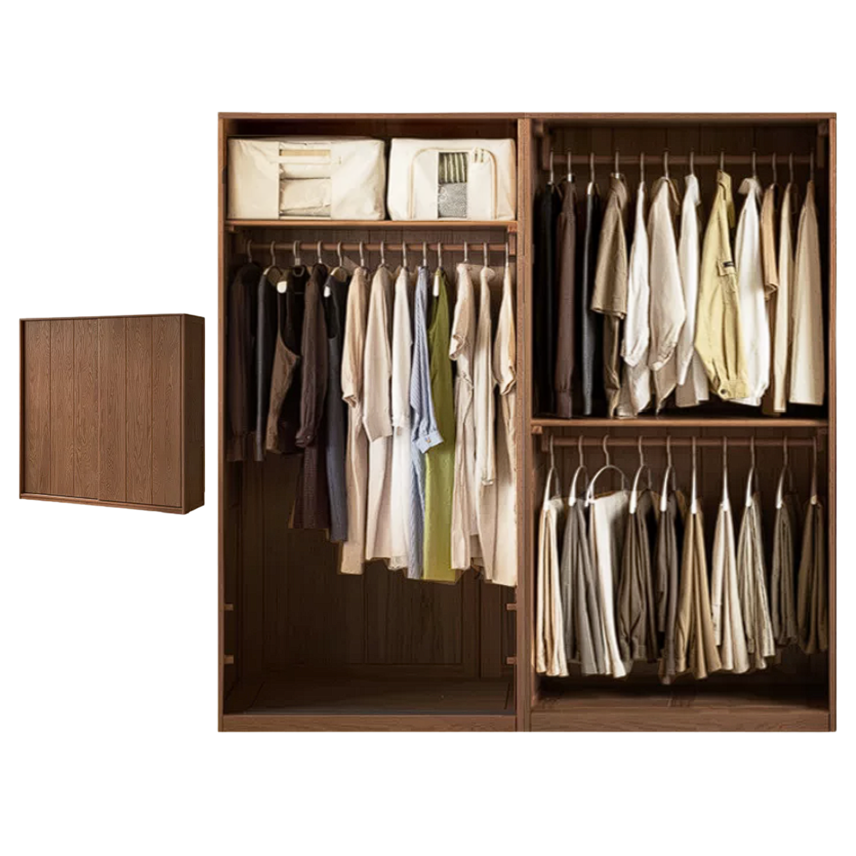 Oak Solid Wood Sliding Door Wardrobe.