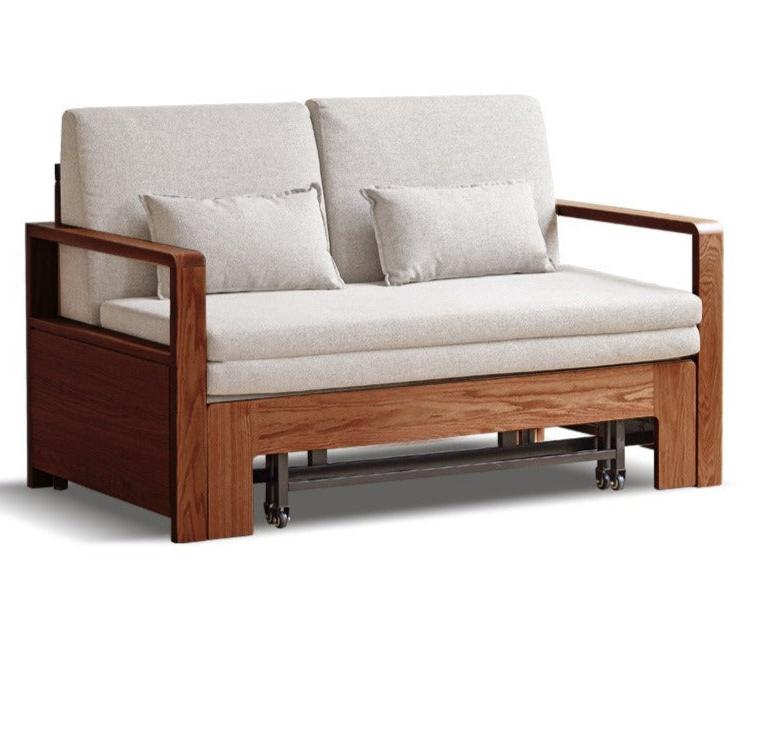 Oak, Ash Solid Wood Sofa Bed Modern Multifunctional.