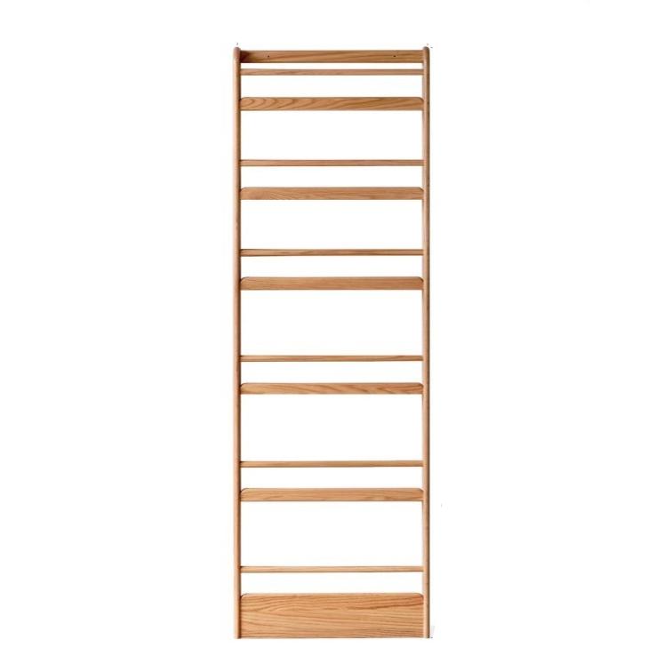 Oak Solid Wood Wall-mounted Ultra-thin Bookshelf