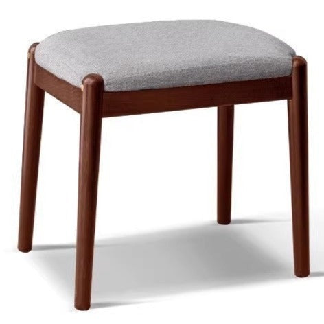 Black Walnut Solid Wood Square Makeup Stool