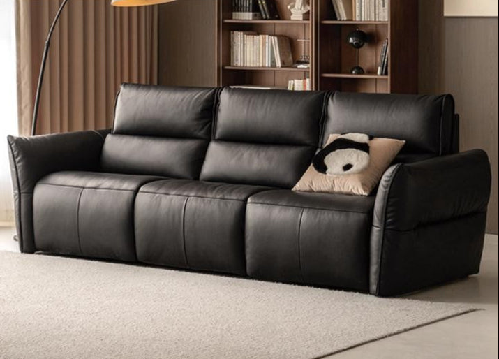 Genuine Leather Sofa Italian Light Luxury Tofu Block Sofa