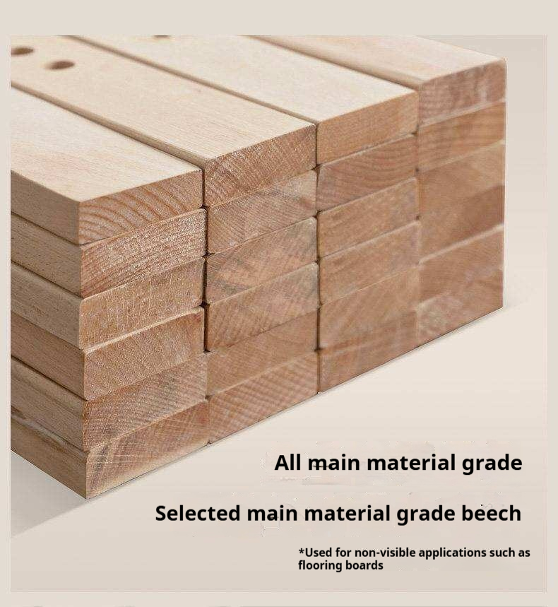 Cherry Solid Wood Bed Modern Minimalist Luminous Bed