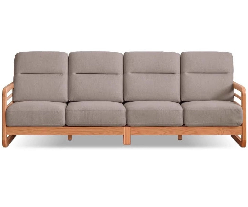 Oak Solid Wood Fabric Sofa.